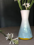 Bec Vase- Pale Blue and Yellow