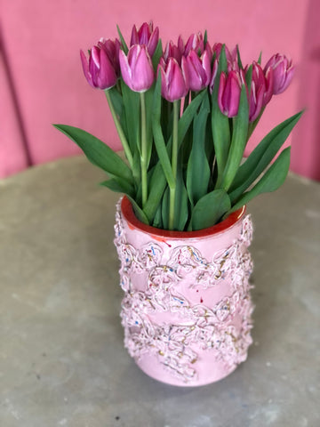 Large pink Squiggles Vase